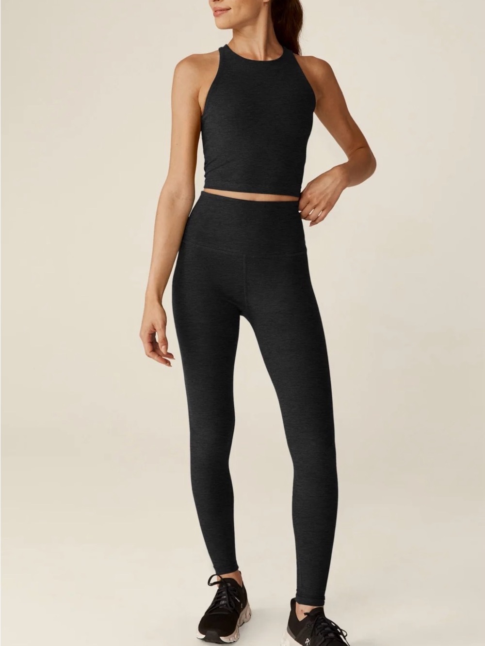 Beyond Yoga High-Rise Charcoal Black Leggings Sz S